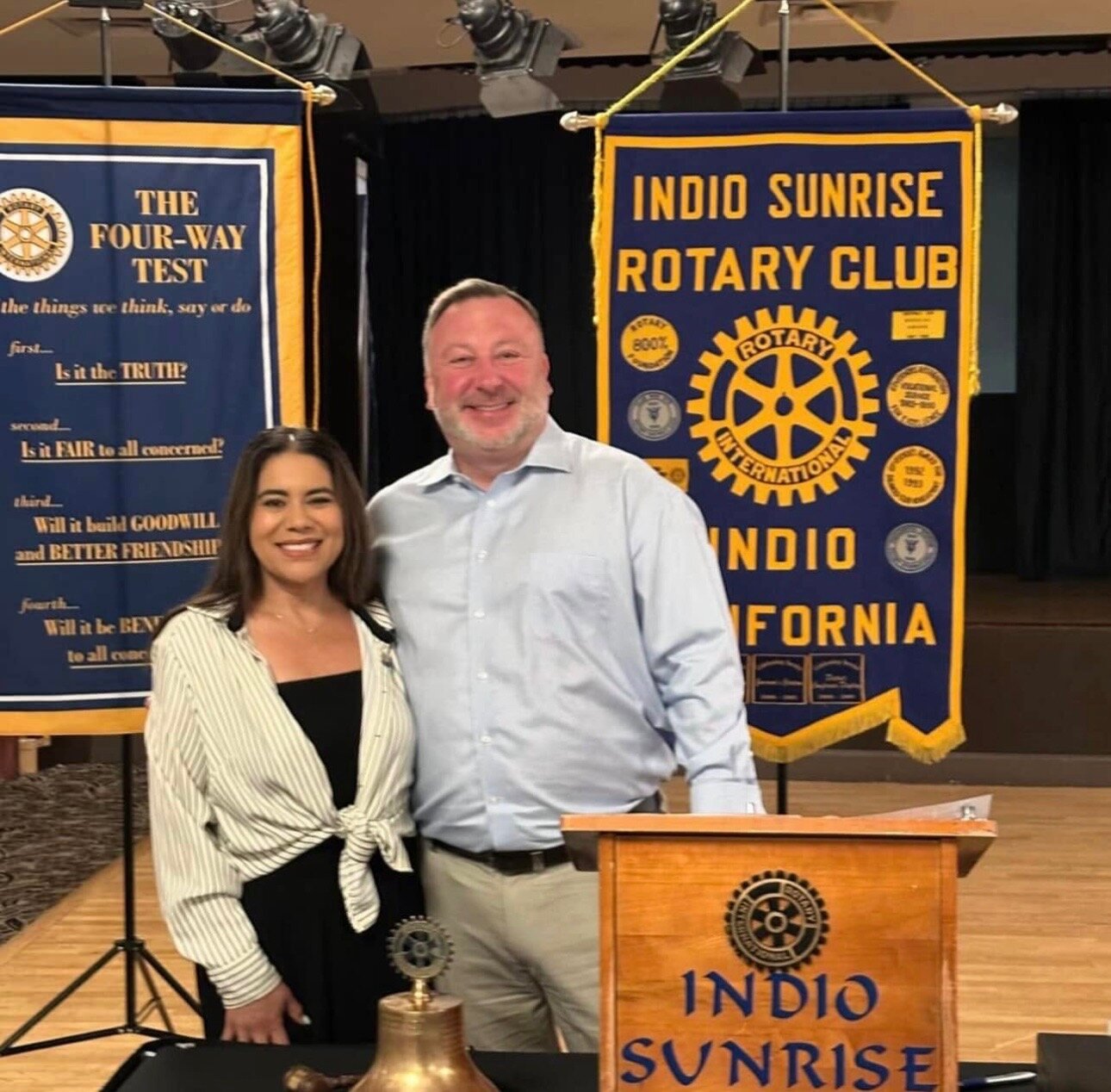 Pete Chryss with a fellow member at Indio Sunrise Rotary Club